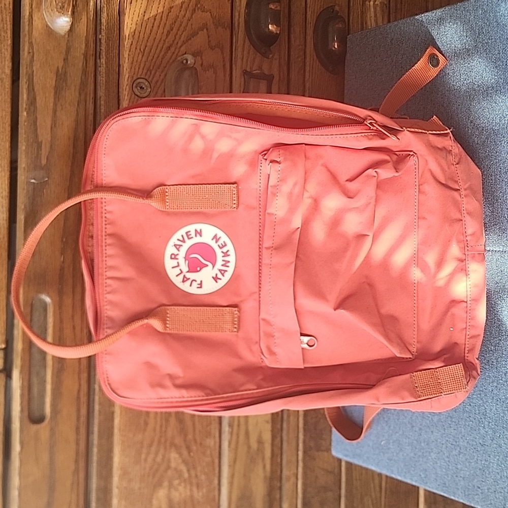 Orange Fjallraven Kanken backpack